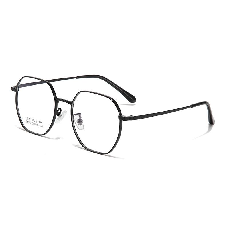Ultra-light Retro Danyang Myopia & Plano Titanium Eyeglass Frames, Non-magnetic Polygonal Metal Design