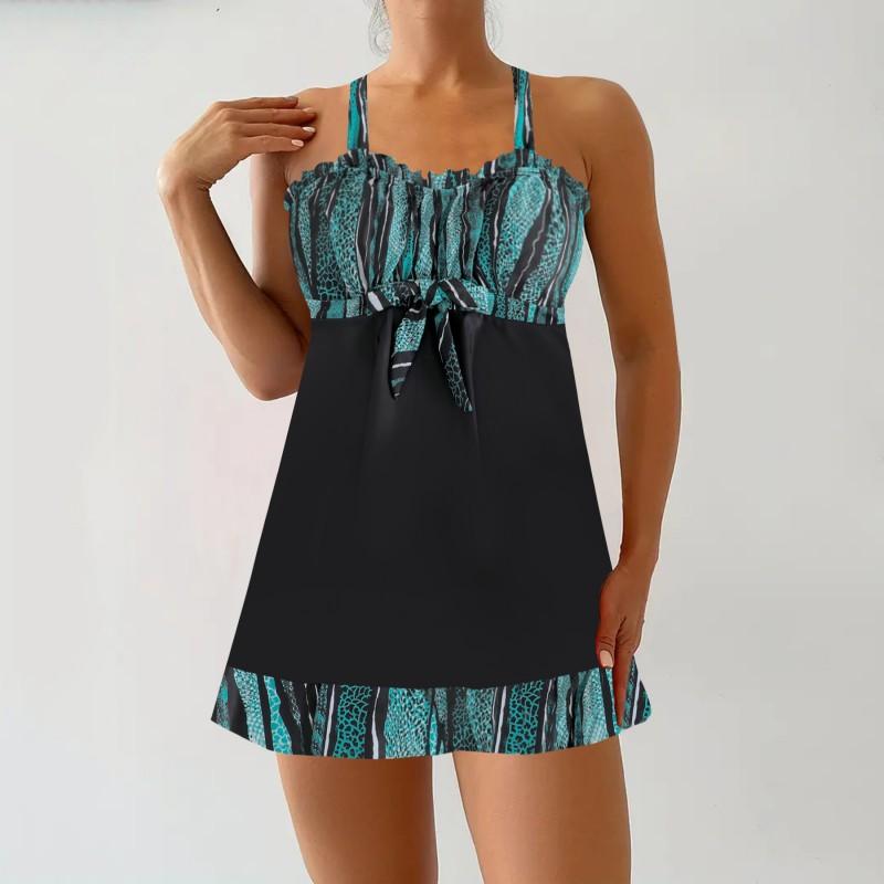 Womens Modest One-Piece Swimsuit With Padded Bust Support Slimming Fit Swimming Beach Pool
