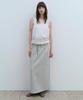 MILLO WOMEN Belt Hole Maxi Skirt [Melange Gray]