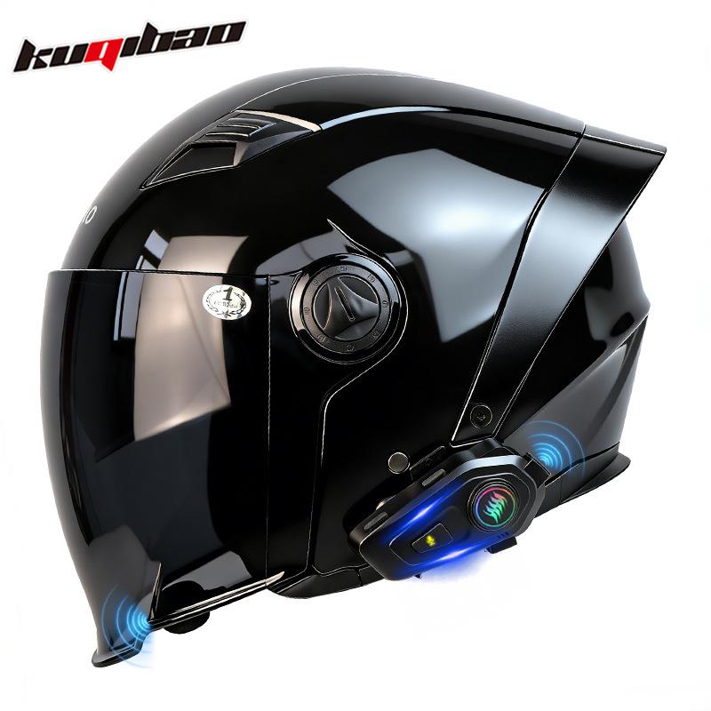 Cooles Bluetooth-Halbhelm-Fahrradhelm: Leicht, Doppelvisier, Lange Akkulaufzeit, 3C-zertifiziert, Komfortpassform, Überragende Klangqualität