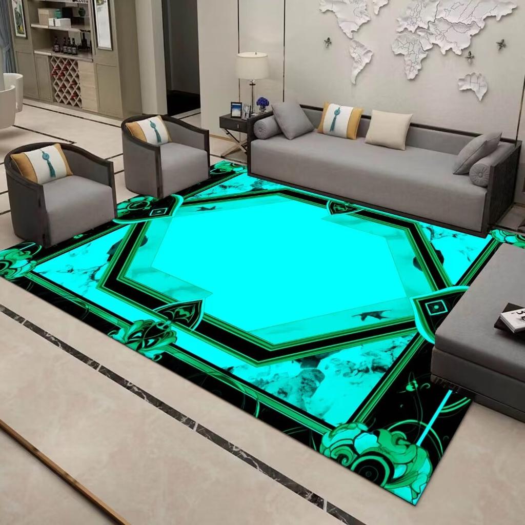 European Marble Non-slip Living Room Carpet Luxury Washable Big Size Rug for Home Coffee Table Decor