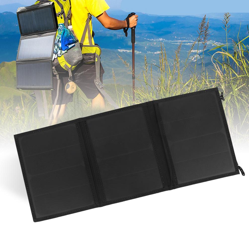 15W 5V Foldable Solar Panel Portable Monocrystalline Silicon Solar Charger for Outdoor Activities