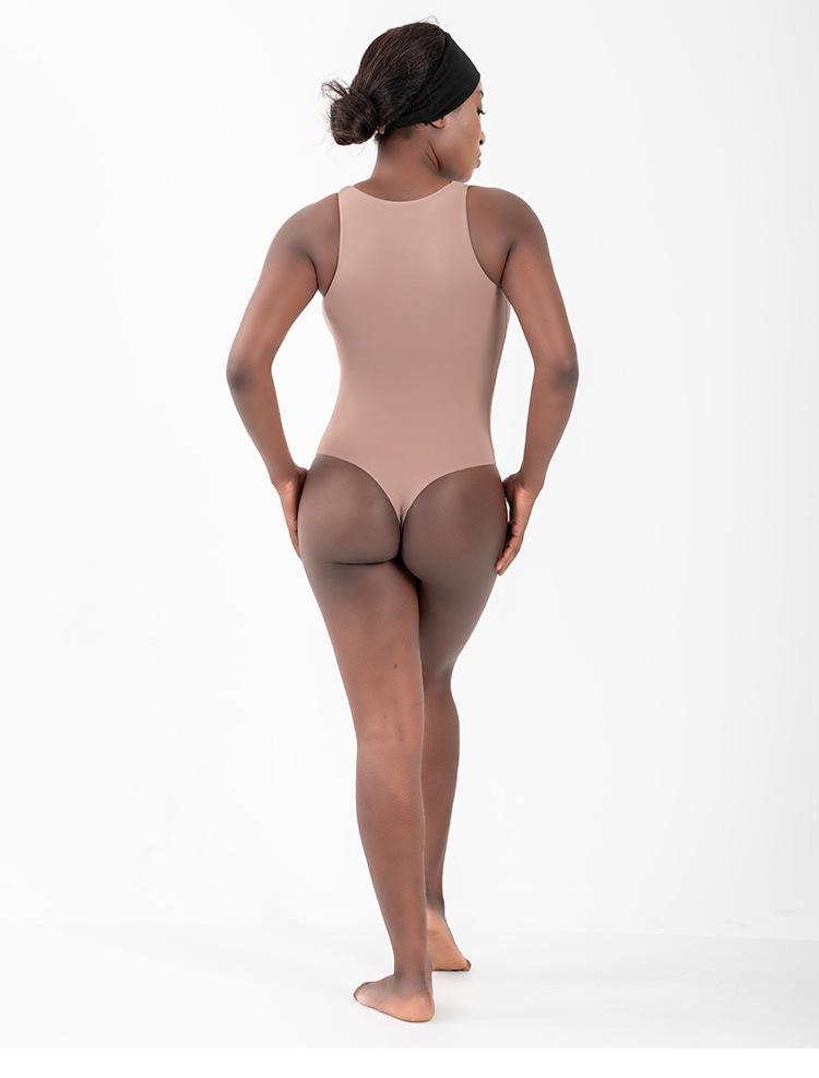 High-Neck Sleeveless Bodysuit - V-Crotch, High-Elastic, Breathable Sportswear for Women