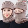 Wool Knitted Hat For Women Double Layers Protection Caps Coral Fleece Winter Hat Beanies Women's Hat Scarf Warm Breathable