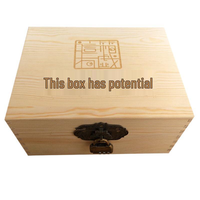 Vintage Solid Wood Rectangular Storage Box with Lid