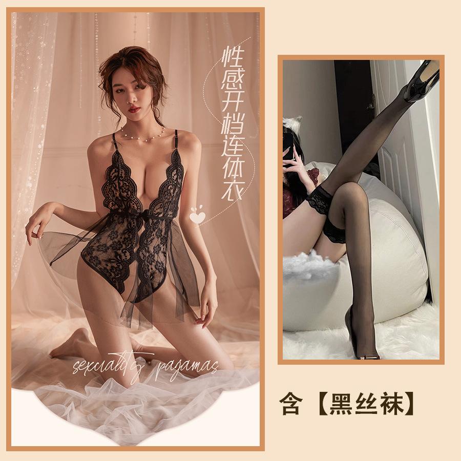 Sex clothes hollow temptation pajamas passion hot lace nightgown perspective sexy tulle straps one-piece