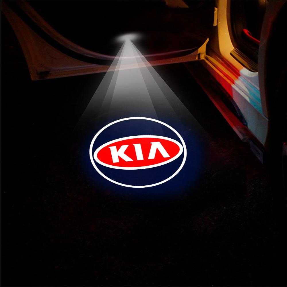 AABJD1 1/2Pcs LED Car Door Welcome Light Projector Lamp Auto Styling Decor For Kia Pegas Sorento Soul Cerato Sportage Optima Ceed KX5