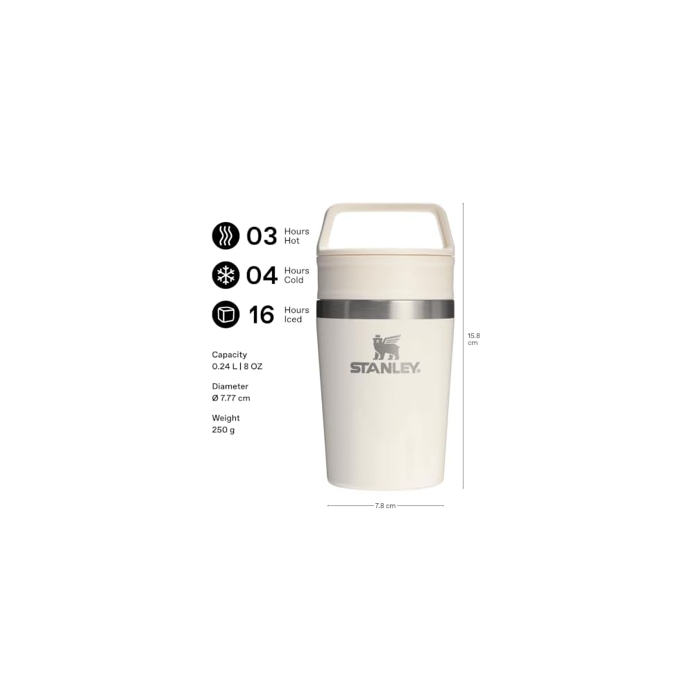 Stanley 1913 Cafe To Go Travel Vacuum Insulated Mug, Black, 20 oz (0.23L)