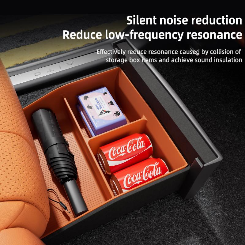 For AITO M8 5Seat 2025 2026 Under Seat Storage Box Bag Car Accessories Drawer Type Organizer Storage Lower Box Tray