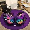 1pc Butterfly Design Chair Carpet for Office, Round Polyester Mat, Indoor Decor for Office, Easycare Fabric, Washable Non-slip Area Carpet
