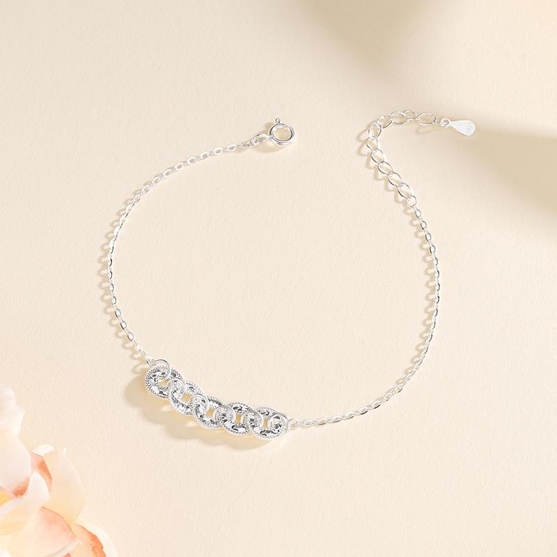 Tichiya Crushed Ice Five Emperors Coin Bracelet - Women s Luxurious Chinese Style Sparkling Copper Coin Jewelry 925 Silver