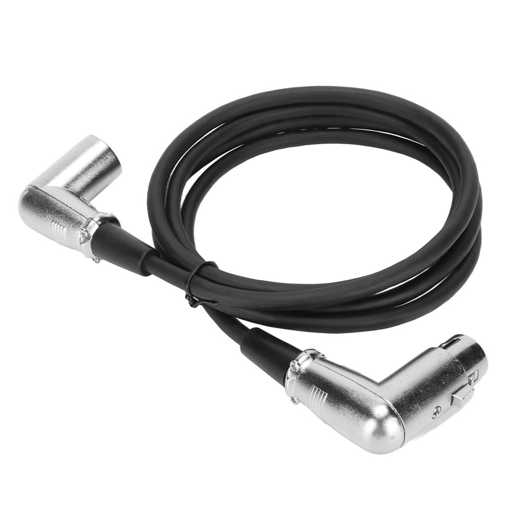 XLR Male to Female Cable 3 Pin Silver Plated Right Angle Noiseless Lossless XLR Sound Cord for Microphone Speaker 4.9ft