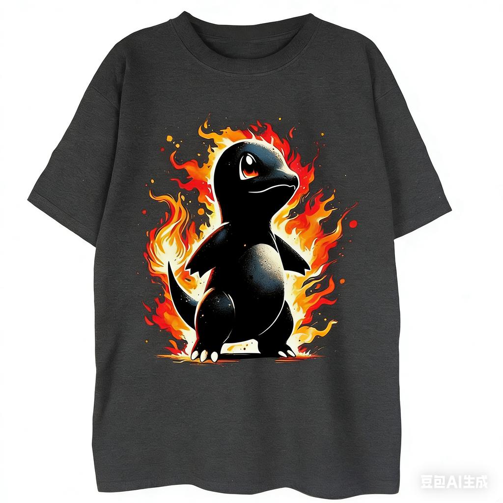 Anime Pokémon CharUnisexder Vintage Tshirt Unisexs and Womens Cotton Summer Clothing Breathable Fashion Round Neck Short Sleeve Top