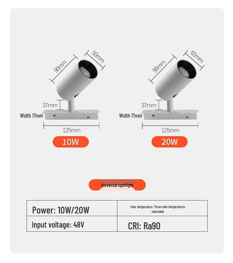 Pure White Recessed & Surface Mounted Magnetic Track Light - LED, No False Ceiling Needed