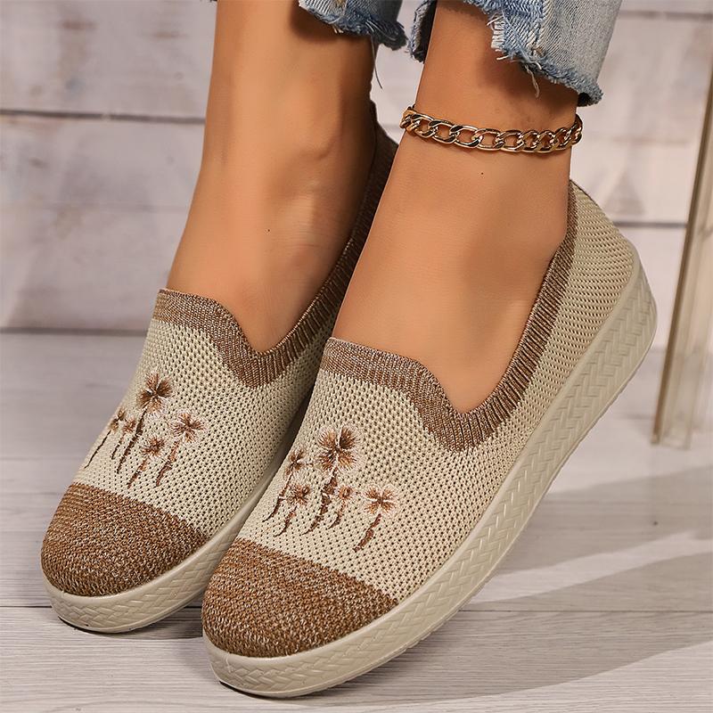Modă Femei Tricotat Broderie Pantofi Loafers 2024 Toamnă Modă Nou Pantofi Casual de Alergare Confortabili Mers Plimbare Călătorie Tendință Mujer Zapatos