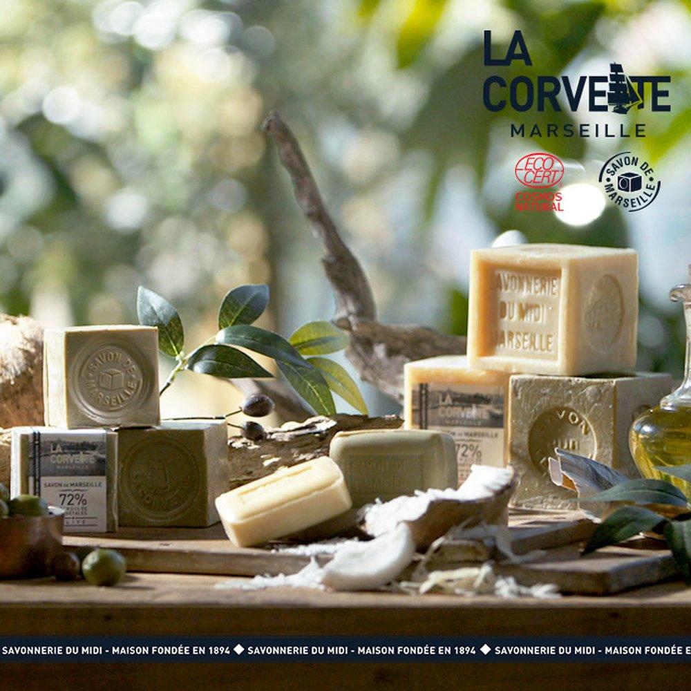 [la covete] Jabón natural de oliva de Marsella 100 g, set de 4 piezas