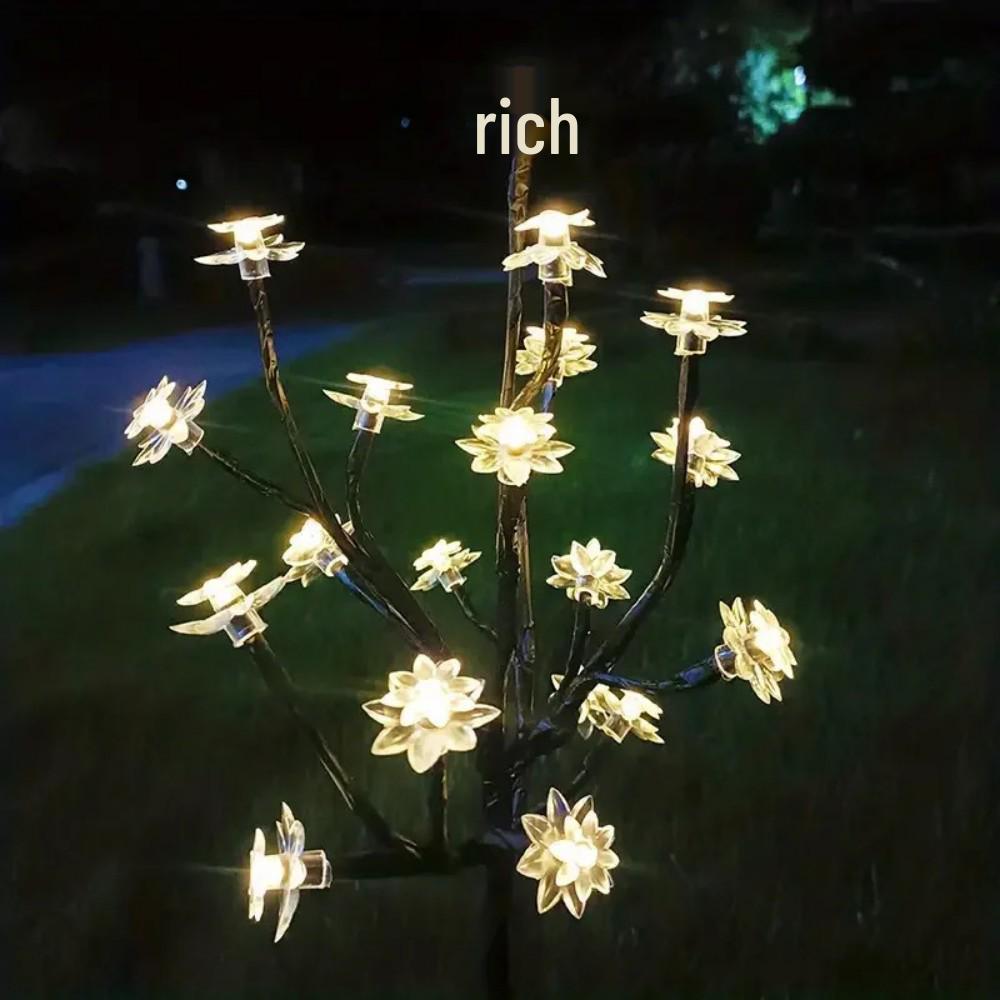 Solar Lotus Lamp: Waterproof Double-Layer Tree Branch Light for Garden and Balcony Decor