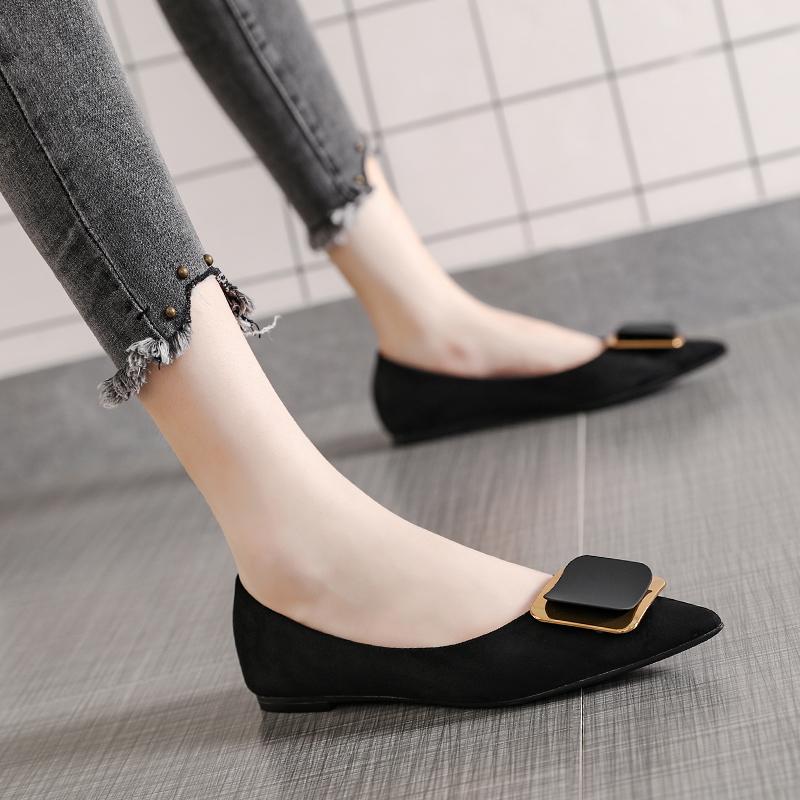 Fashion Brand 2025 Flats Shoes Women Flock Soft Soled Ballets Ladies Pointed Toe Party Shoes Bridesmaid Wedding Shoes OL Office Shoes