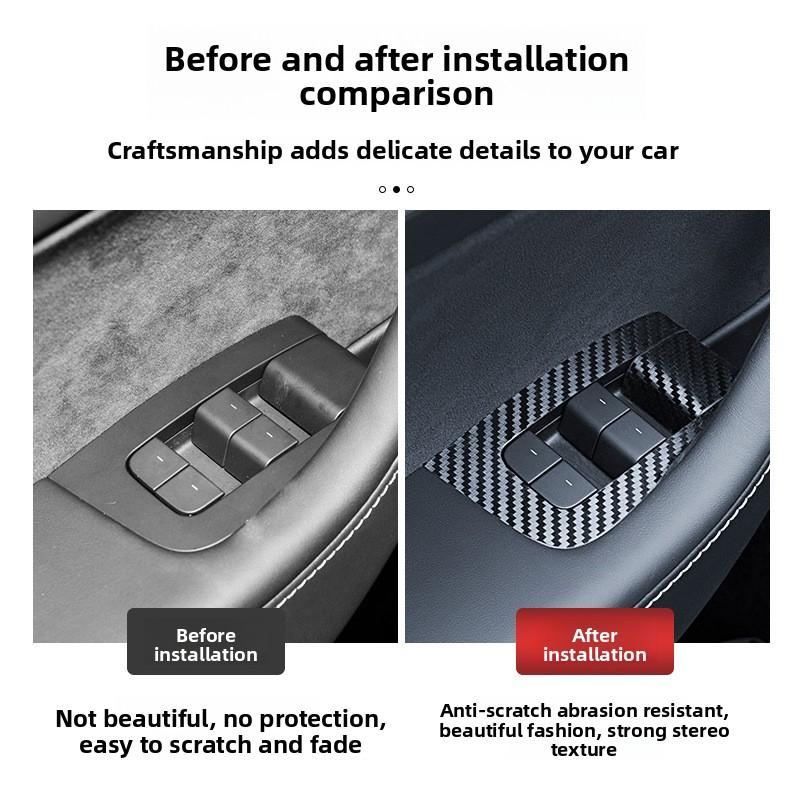 For Tesla Model Y Window Lifter Switch Buttons Cover Trim Frame Button Stickers  Car Interior Accessories