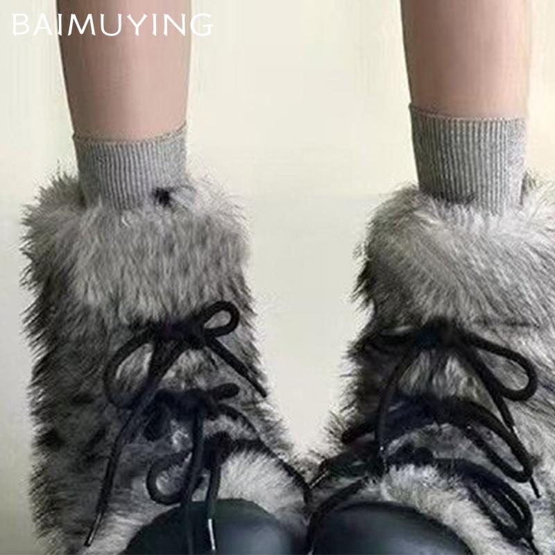 Fur Platform Women Ankle Boots Flats Warm Fashion Shoes Woman 2025 Trend Winter Designer New Brand Walking Cozy Punk Femme Botas
