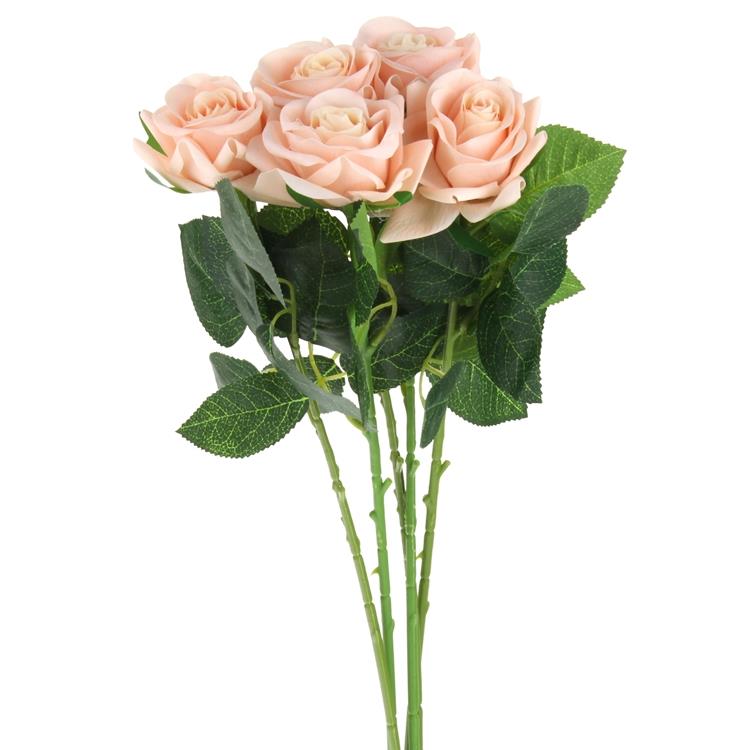 Silikonowa Gałązka Róży Sztuczne Kwiaty Dekoracje do Wazonu 44 cm - Szampan