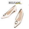 BEIJIANI Runde Schnalle Weiches Leder Blockabsatz Damen High Heels - Mittel Frühling/Herbst