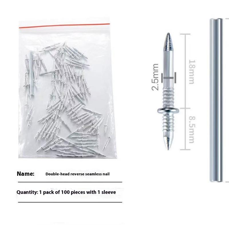 50/100pcs Pcs Double Head Nails Seamless Nails Skirting Thread Seamless Nail Without Marks Metal Rust-Proof Nails Wood No Trace