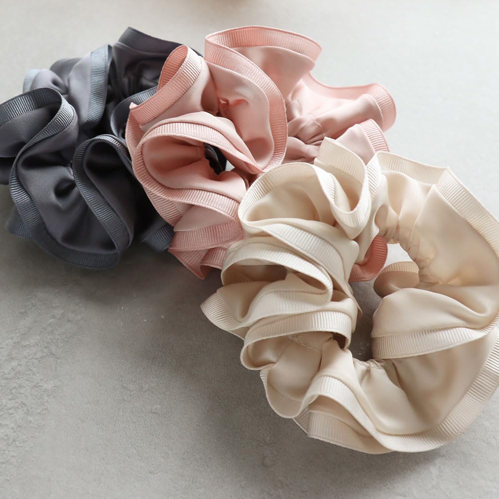 JewelVOX Scrunchie Hair Accessory for Solid Stylish Hair Brown Women, Grosgrain, Color, Simple, Tie,
