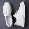 New Spring Men Casual Leather Sneaker Soft Soled Walking Shoes  Anti Slip Bottom Outdoor Lace-Up Flats Driving Shoes