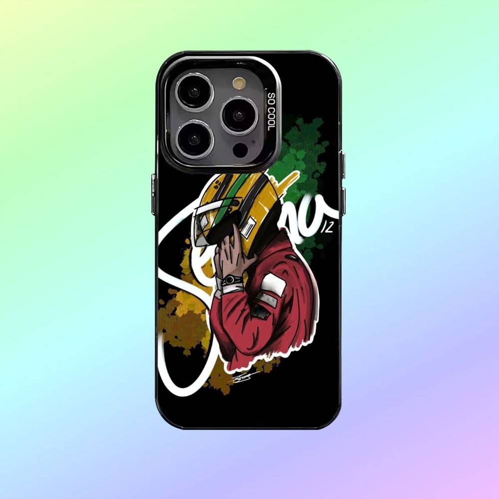 

Racing Driver Ayrton S-Senna Phone Case For iPhone17,16,15,14,13,12,11 Plus,Pro Max Colorful Silver Back Phone Case iPhone13PROMAX