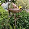 Garden Birdbath Sturdy Iron Outdoor Bird Bath for Outside Vintage Standing Birdbath Bowl for Outdoor Garden Patio Yard