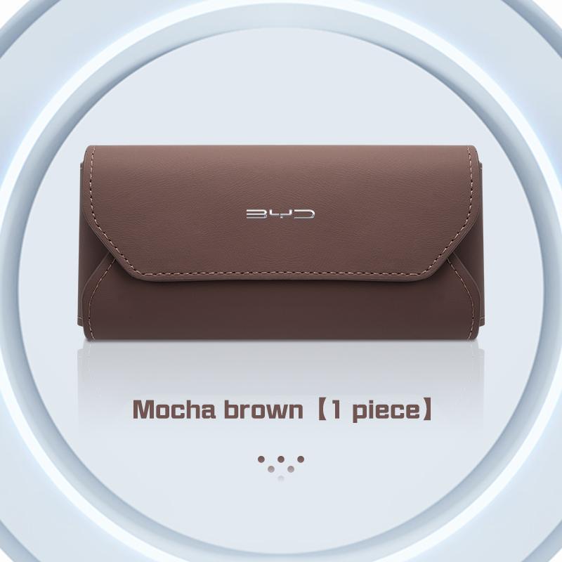 For BYD Song Plus Atto 3 Han Tang DM Qin Seal S6 S7 Leather Car Glasses Case Sun Visor Sunglasses Clip Storage Box Accessories