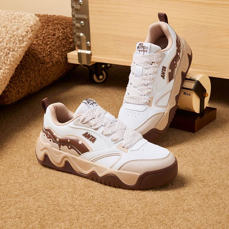 Anta Comfortable Versatile Non-Slip Durable Low-Top Kids Skate Shoes Kids Sneakers White Gray A22448001-3