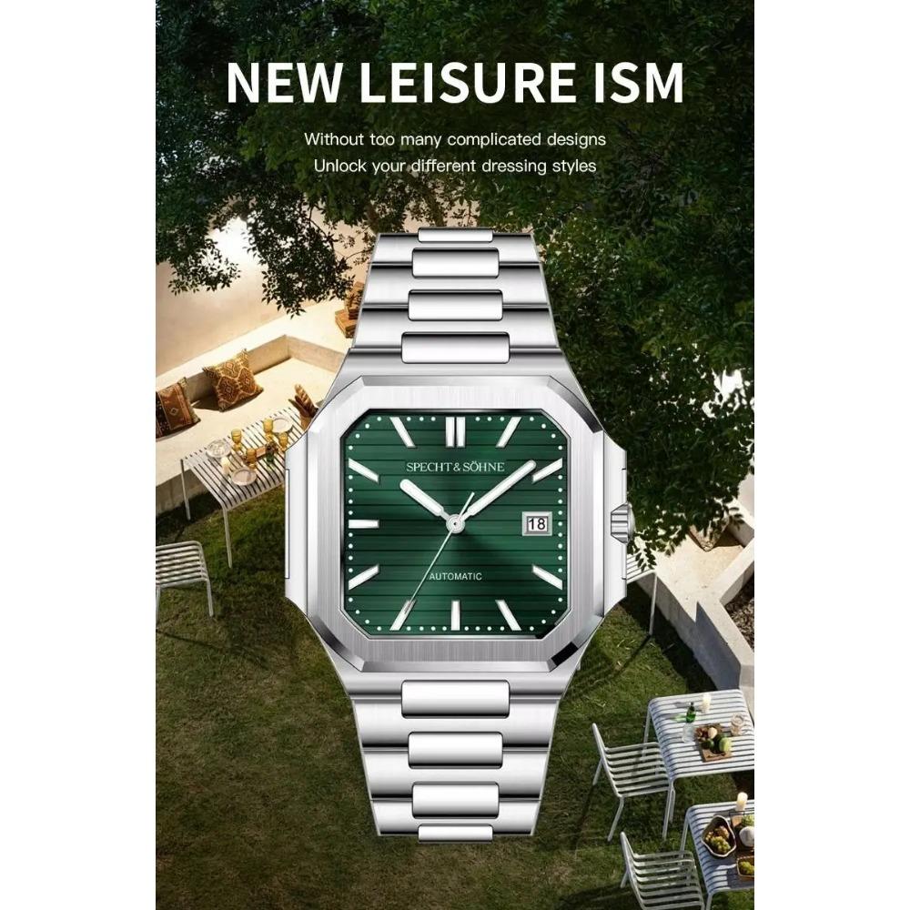 2025 Men's Classic Cubic Automatic Mechanical Watch 50M Waterproof Luminous Sapphire Crystal Reloj Hombre 41MM