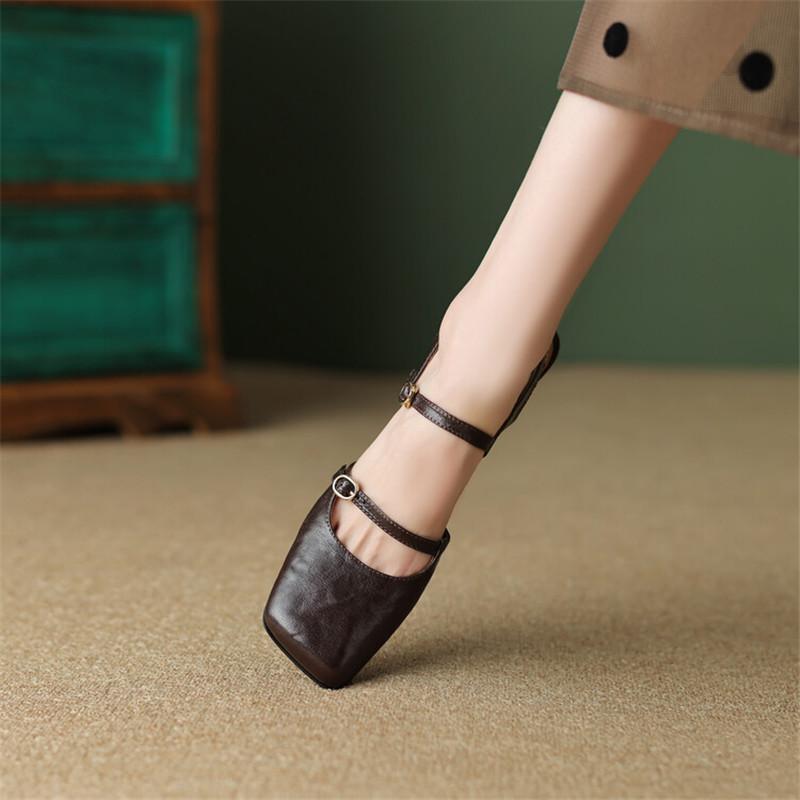 Fashion Genuine Leather Women Sandals 2025 Summer Cover Toe Slingback Shoes for Women Casual Gladiator Women Shoes Sheep Leather Sandals