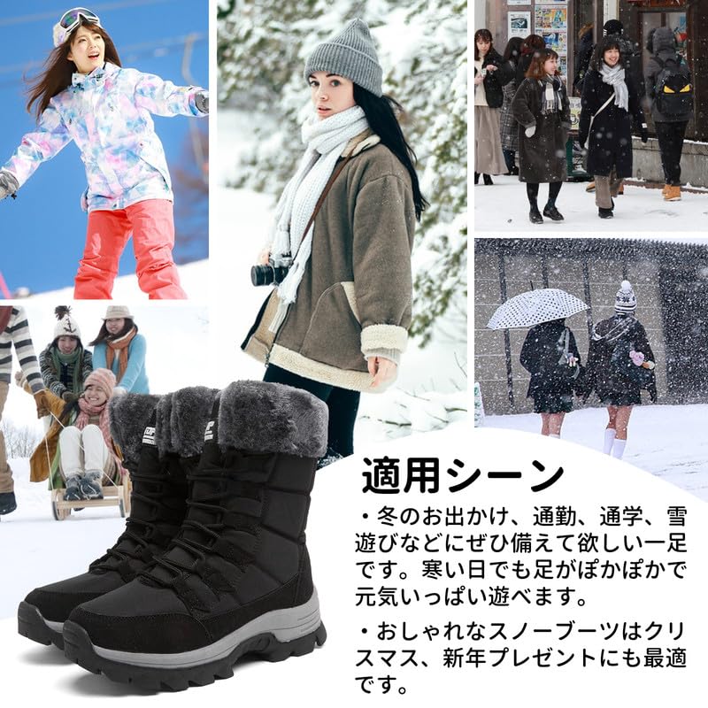 Maxome Snow Winter Ankle Boots for Outdoor and Commuting Women's Boots, Boots, Fleece-Lined, Waterproof, Non-Slip, High-Top Activities, Hiking,