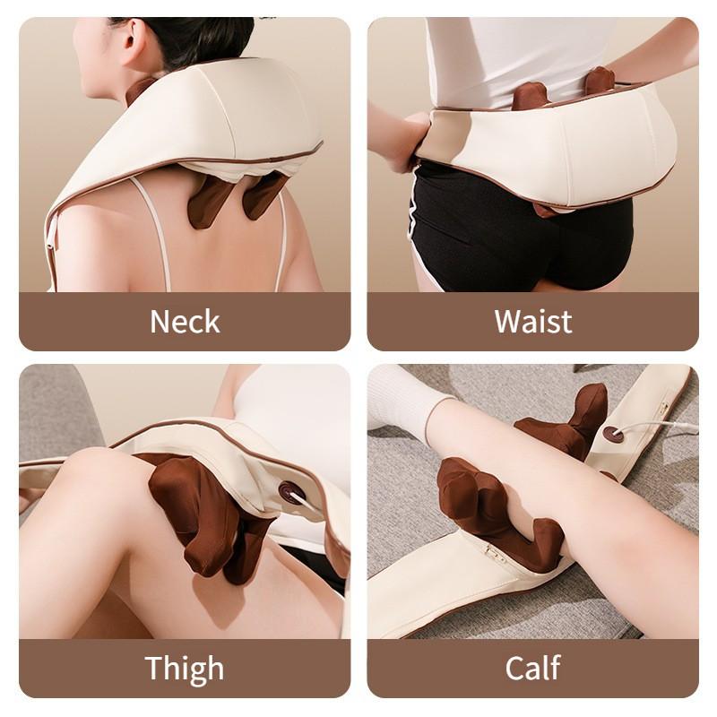 Multifunctional Cervical Trapezius Muscle Kneading Electric Massage Shawl Portable Eight Head Shoulder Neck Massager