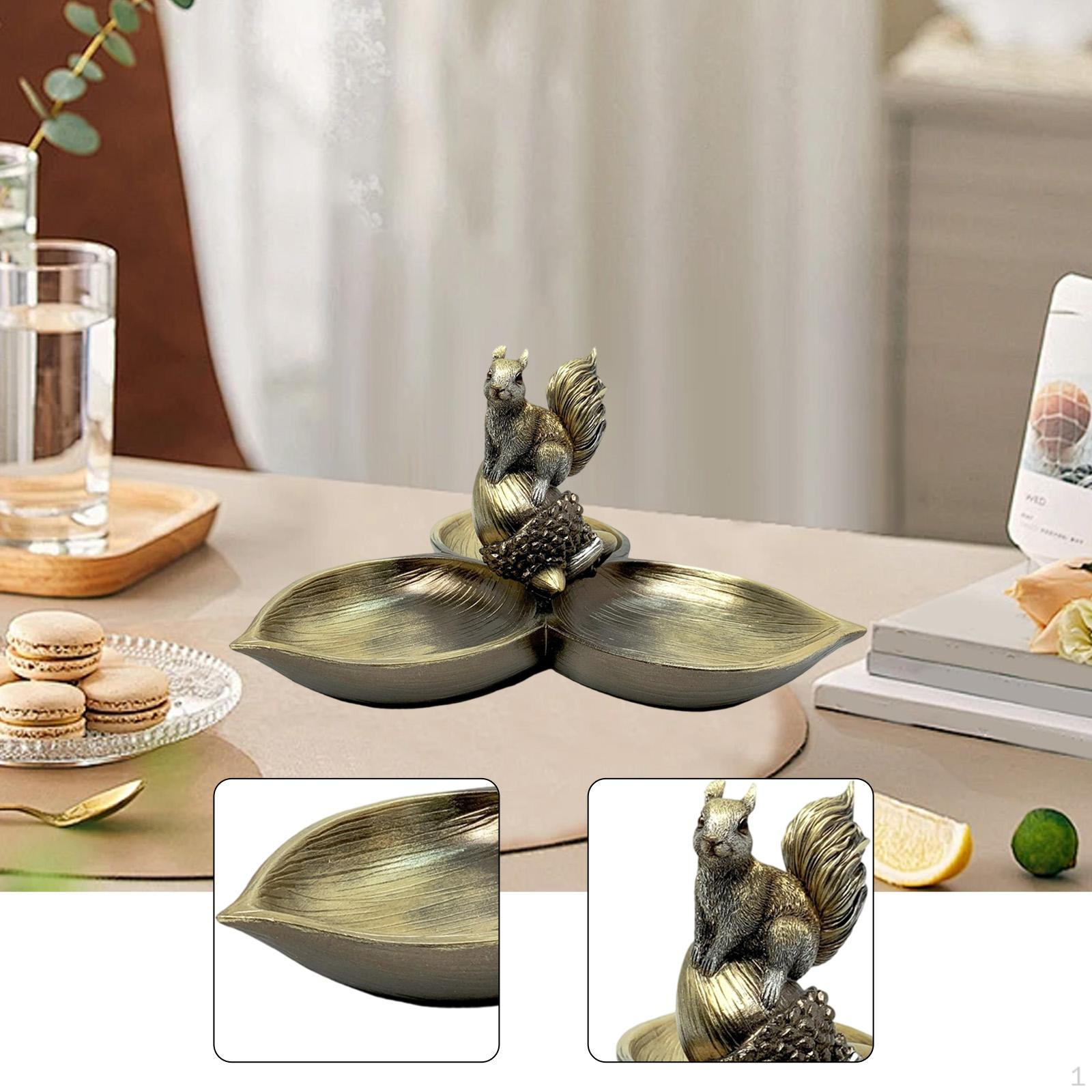 

Creative Storage Tray in The Shape of A Squirrel Figurine, Original Gift, Small Resin Organizer for бронзовий