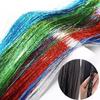 Colorful Bright Crochet Hair Extensions Colorful Silk Rainbow Silk Synthetic Fiber Sparkling Hair Extensions Party Use