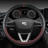Mikrofaser Leder Auto Lenkradbezug Rutschfest 38cm Für Seat Tarraco Arona Ateca Ibiza Toledo Mii Leon Arosa Exeo ST FR