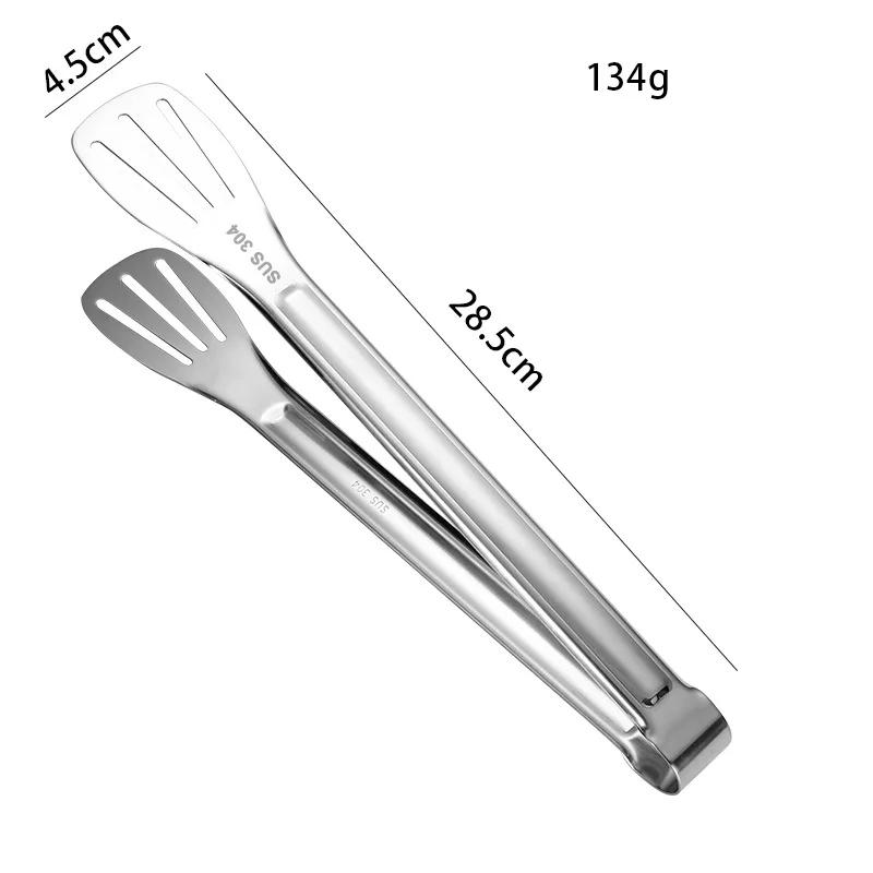 1pc Barbecue Tongs 304 Stainless Steel Food Clip Extended Barbecue Tongs for Household & Grill Use Barbacoa Accesorios