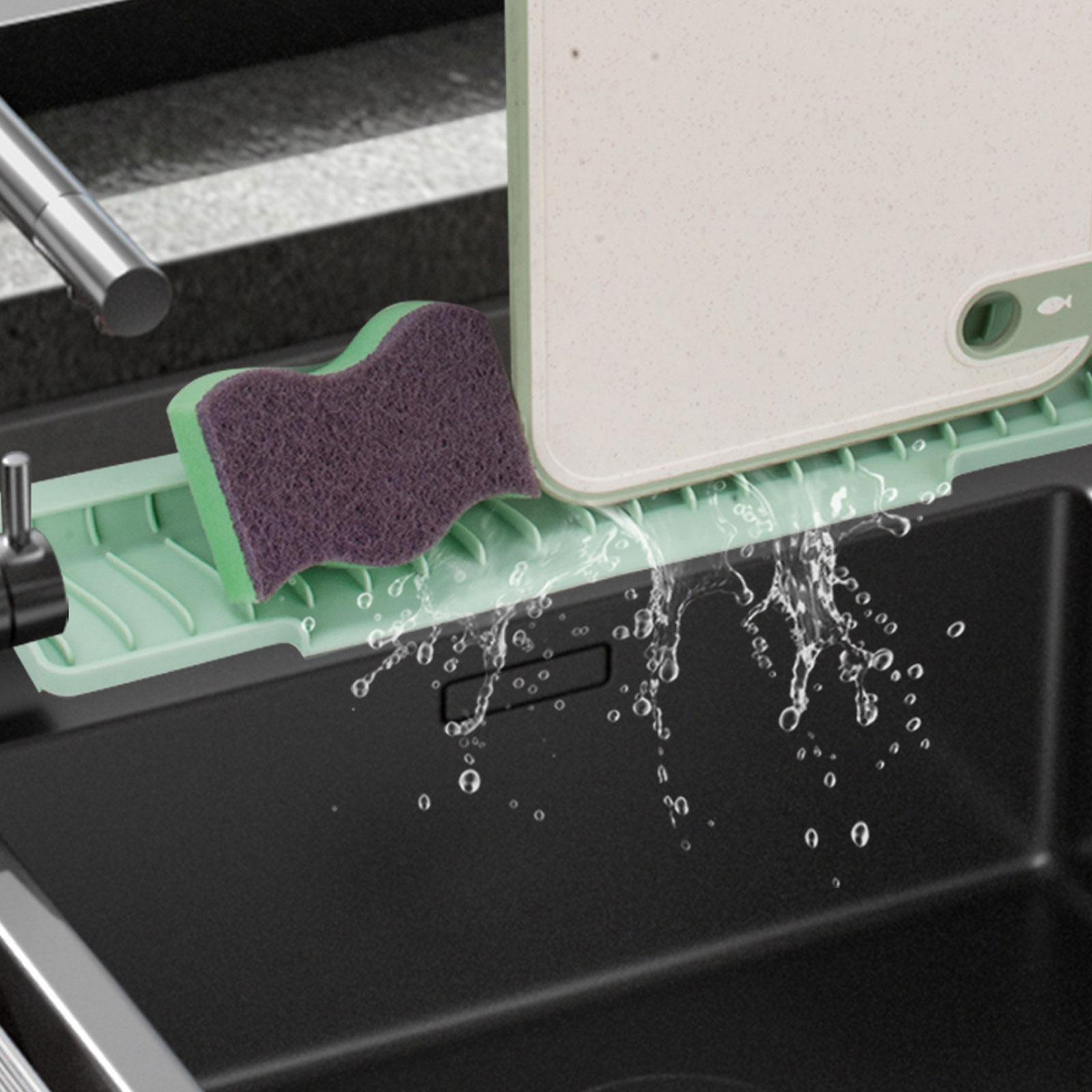 

Kitchen Sink Faucet Mat Dish Soap Sponge Holder Anti Slip Tray for Bathroom світло-зелений колір