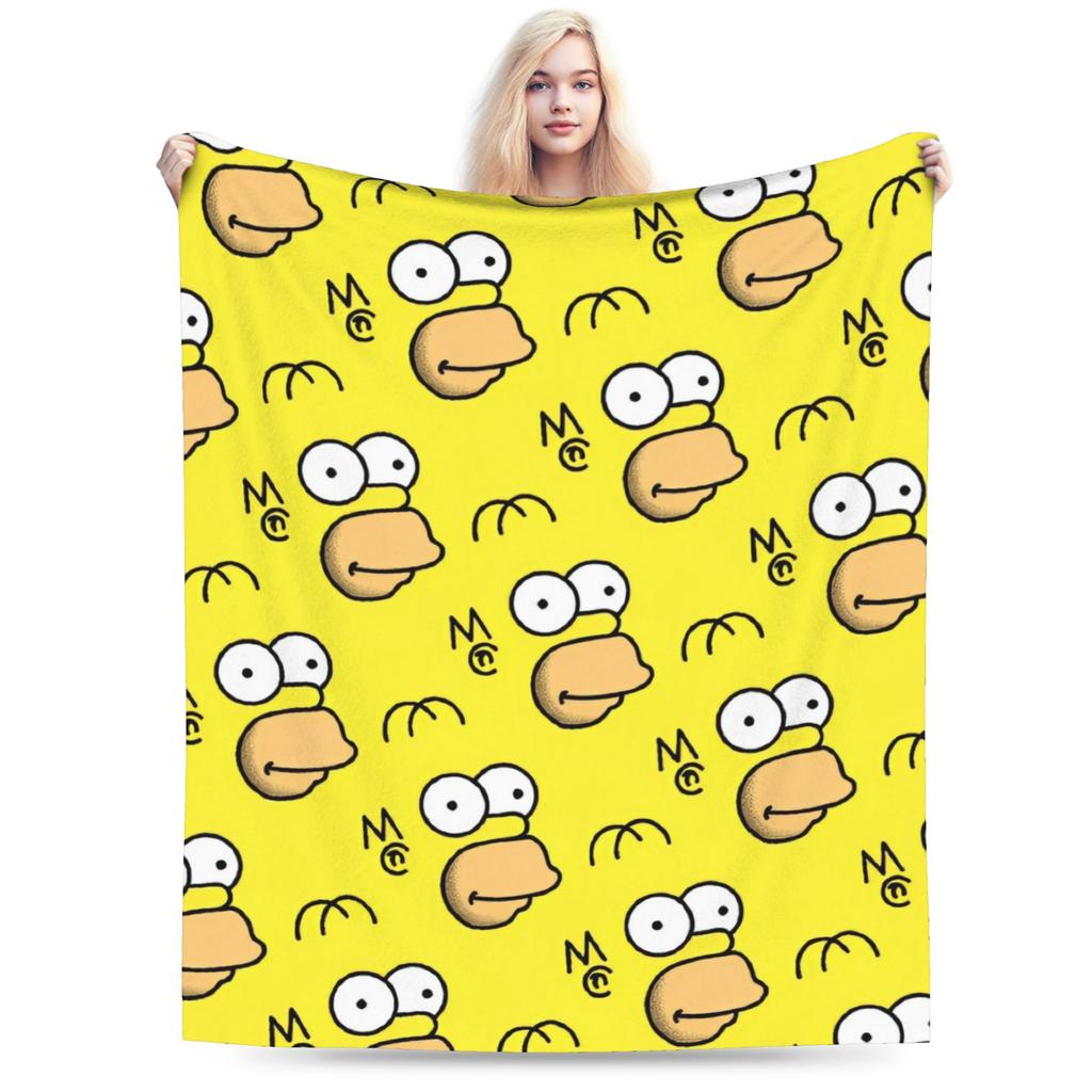 The Simpsonseds Face Throw Blanket for Couch Soft Cozy Plush Blanket 50x60 Inch Multiple Sizes Bedspreads for All Seasons