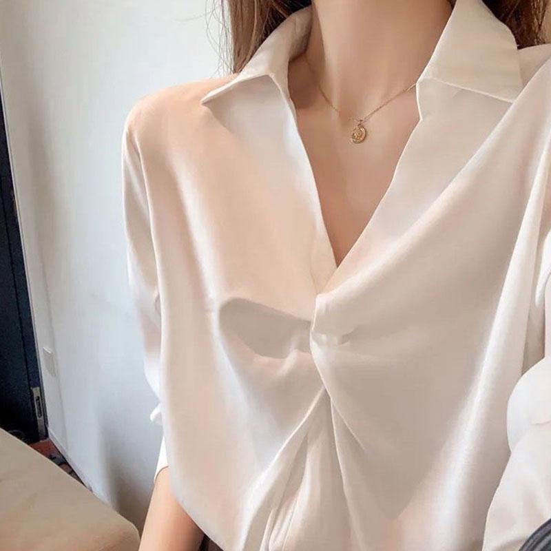 Chiffon Shirt Women's Long Sleeve Bottoming Shirt Spring and Autumn Korean Style Elegant Women's Top