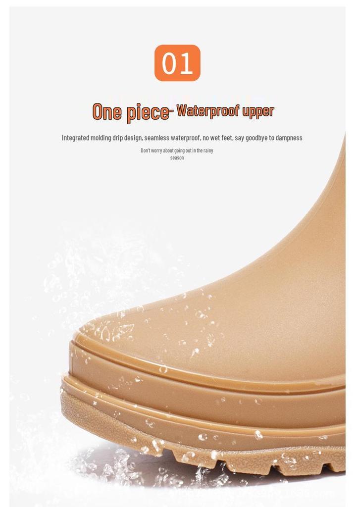 Botas de Lluvia de Caña Alta Impermeables Antideslizantes Elegantes para Mujer para Todas las Estaciones