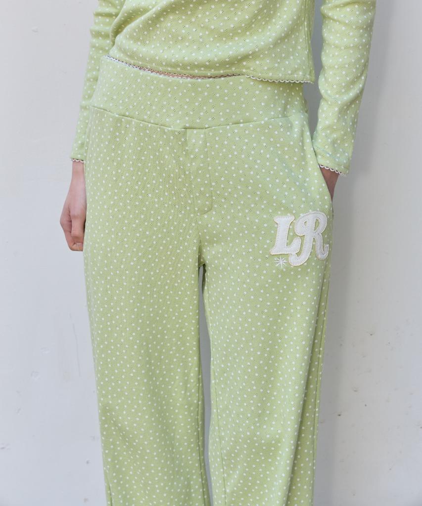 Leteoli Flower Pattern Sweatpants_Green