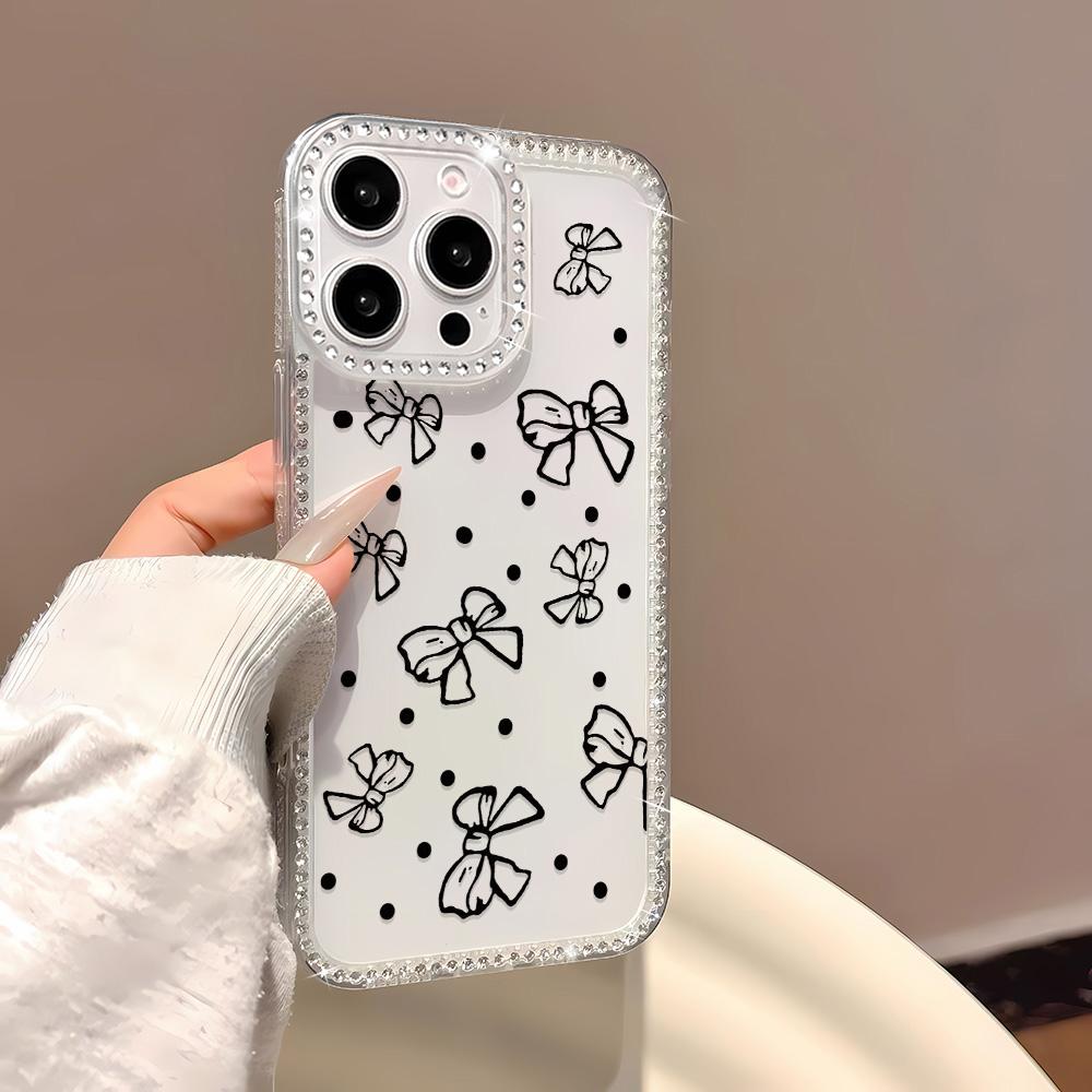Bracelet Chain Phone Case For iPhone 17 16 15 13 14 for 17Air 17 12 14 16 Pro 17 14 16 Pro Max Sparking Diamond Cute Pattern Hard Cover With Lanyard
