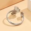 Elegant Adjustable Gold-Plated Ginkgo Leaf Ring for Women