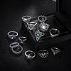 Bijoux Rétro Couronne Sculptée Ciel Étoilé Ensemble Combiné 13 Pièces Bague