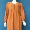 Women Long Sleeve Bohemian Cotton Linen Swing Dress Oversized V Neck Flowy Tiered Ruffle Pleated Long Dress